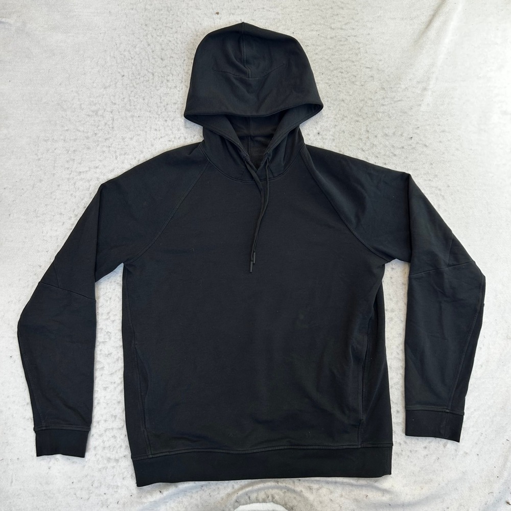 Lululemon City Sweat Pullover Hoodie Mens L Black Raglan Sleeve Activewear